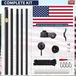 IIOPE 20FT Heavy Duty Flag Pole – Tapered Design,2.4" Bottom Tube,100MPH Wind-Tested,Aluminum Residential Flagpole Kit with USA Flag & Complete Hardware | Great for Patriotic Displays & Gift Giving