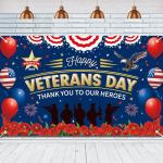 Happy Veterans Day Thank You to Our Heroes Backdrop Large Size Thank You Veterans Banner America Patriotic Party Decorations Honoring All Who Served Home Decorations