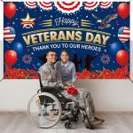 Happy Veterans Day Thank You to Our Heroes Backdrop Large Size Thank You Veterans Banner America Patriotic Party Decorations Honoring All Who Served Home Decorations