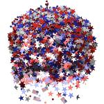 Iconikal 3,000-Count 9 Ounces July 4th Bulk Party Foil Confetti, Patriotic Stars USA American Flags