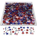 Iconikal 3,000-Count 9 Ounces July 4th Bulk Party Foil Confetti, Patriotic Stars USA American Flags