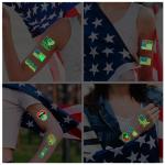Awinmay 80PCS Luminous 4th of July Temporary Tattoos, American Flag Red White and Blue Decor, Fourth of July, USA Party Favors, Memorial Day, Independence Day,Labor Day Decorations Glow Party Supplies