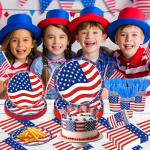 140Pcs 4th of July Party Supplies Tableware Set Independence Day Plates and Napkins for American Memorial Day Decorations Stars and Stripes Patriotic Decorations Paper Plates, Serves 20