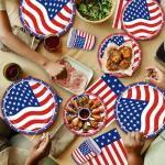 140Pcs 4th of July Party Supplies Tableware Set Independence Day Plates and Napkins for American Memorial Day Decorations Stars and Stripes Patriotic Decorations Paper Plates, Serves 20
