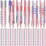 CraftyDream 200 Pcs 4th of July Patriotic Party Favor Include 100 Plastic American Flag Shutter Glasses 100 Patriotic Headbands for Independence Day Veterans Day Reunion Red White Blue Party Supplies