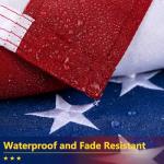 Cotton American Flag 3x5ft Ultra Durable for Outside, TearProof Fabric, Embroidered Stars, Brass Grommets, Perfect for Outdoor US Flag, Show Your Patriotism with Long-Lasting Quality