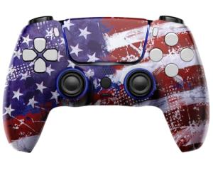 MODDEDZONE M Series Custom Wireless Controller Compatible with PS5 - Exclusive and Unique Design| Customized in the USA| (American Flag)