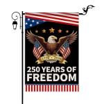 America 250th Anniversary Garden Flag, USA 250 Years Banner Patriotic Freedom Yard Sign Double-Sided Waterproof Flag 12x18 Inch