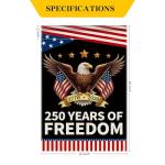 America 250th Anniversary Garden Flag, USA 250 Years Banner Patriotic Freedom Yard Sign Double-Sided Waterproof Flag 12x18 Inch