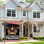 America 250th Anniversary Garden Flag, USA 250 Years Banner Patriotic Freedom Yard Sign Double-Sided Waterproof Flag 12x18 Inch