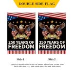 America 250th Anniversary Garden Flag, USA 250 Years Banner Patriotic Freedom Yard Sign Double-Sided Waterproof Flag 12x18 Inch