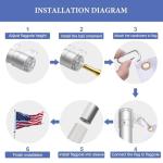 Yeshom 20ft Telescopic Flag Pole Kit with 3'x5' US American Flag & Ball Top Sleeve Set Aluminum Telescoping Flagpole Fly 2 Flags for Outdoor Tailgate Camper RV Tire Mount Inground Outside House