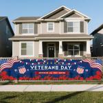 Thank You Veterans Banner,Veterans Day Decorations Outdoor,American Flag Veterans Day Banners Patriotic Party Decoration and Supplies for Home House Yard Garden (Blue 1)