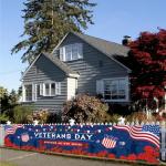 Thank You Veterans Banner,Veterans Day Decorations Outdoor,American Flag Veterans Day Banners Patriotic Party Decoration and Supplies for Home House Yard Garden (Blue 1)