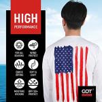 GOT Sports UPF 50+ Fishing T Shirts for Men Women Long Sleeve - UV Sun Protection, Lightweight (American Flag X-Large)