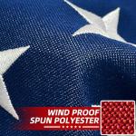 Premium American Flag 3x5 Ft TearProof Series for Outside, Heavy Duty Outdoor，Longest Lasting, Super Tough Fade Resistant Spun Polyester, High Wind US Outdoor Flags Embroidered Stars, Sewn Stripes, Brass Grommets