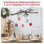 28CT Patriotic Christmas Independence Day Hanging Decor,Red White Blue Christmas Ornaments Shatterproof Hanging Balls Stars Decorates,4th of July Christmas Tree Decor for Indoor Outdoor Holiday Party