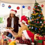 28CT Patriotic Christmas Independence Day Hanging Decor,Red White Blue Christmas Ornaments Shatterproof Hanging Balls Stars Decorates,4th of July Christmas Tree Decor for Indoor Outdoor Holiday Party