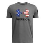 Under Armour Boys' Freedom Logo T-Shirt, (025) Castlerock / / Black, X-Small
