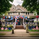 Wenqik 12 Pcs 4th of July Yard Signs Memorial Day Outdoor Signs Decorations Patriotic Yard Stake Stars and USA Letter Patio Sign with Stakes for Independence Day Patio Walkway Pathway Lawn Decorations