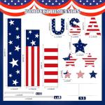 Wenqik 12 Pcs 4th of July Yard Signs Memorial Day Outdoor Signs Decorations Patriotic Yard Stake Stars and USA Letter Patio Sign with Stakes for Independence Day Patio Walkway Pathway Lawn Decorations