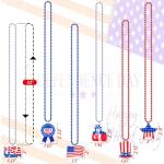 36PCS Fourth/4th of July Necklaces Beads: Patriotic Accessories Bulk Memorial Day Party Favors Decor Decorations-Star Uncle Sam Hats