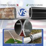 FFILY Heavy Duty 20 FT Flag Pole, 95HBW Hard Aerospace Aluminum, Unbending 100MPH Wind Resistance, In-Ground Flagpole Kit for Outside House