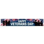 Happy Veterans Day Banner 120 x 20 inch Independence Day Memorial Day Backdrop Flag Banner Thank You Veterans Outdoor Decorations for Home Party