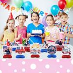 LOONELO Veterans Day Honeycomb Centerpieces, 9 PCS 3D Happy Verterans Day Table Toppers, Patriotic Red White Blue Table Decorations for Thank You Veterans, American National Holiday Home Party