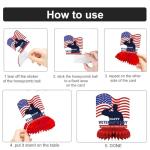 LOONELO Veterans Day Honeycomb Centerpieces, 9 PCS 3D Happy Verterans Day Table Toppers, Patriotic Red White Blue Table Decorations for Thank You Veterans, American National Holiday Home Party