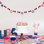 Labor Day Garland with Felt Balls Stars 8.2 FT,Veterans Day Red White and Blue Beaded Decoration, Rustic Patriotic Decor for Shelf Display, Fireplace, Wall (Star)