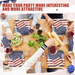 Funnymoom 100 Pcs Retro Patriotic Independence Day Party Supplies Stars and Stripes 7 Inches Disposable Paper Plates and 13 Inches Napkins for 4th of July American Memorial Day Decorations, Serves 50