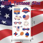 4th of July Tattoos Decorations - 177Pcs Fourth of July Tattoo Temporary for Kids, USA American Flag Patriotic Stickers, Red White and Blue Independence/Memorial/Labor Day Accessories Party Supplies
