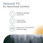 Mooselander - Men's Patriotic T-Shirt, Realtree and Mossy Oak Camo T-Shirt for Men, Hunting Apparel with USA Flag Embroidery (US, Alpha, X-Large, Regular, Classic Camo Brown)