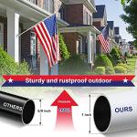 House Flag Pole With American Flag - Flagpoles Residential Kit with 5ft Tangle Free Metal Flag Pole,3x5 Embroidered US Flag,Holder Bracket,Heavy Duty Flag Poles for Outside House,Porch,Outdoor-White