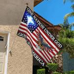 One Nation Under God Jesus Flag 3x5 Ft Outdoor God Bless America Flag Double Sided Mirror Printing American Eagle Christian Flags for House Yard Sign Patriotic Banner Decor