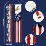 11th of November God Bless America Patriotic Eagle Porch Banner Veterans' Day Decoration Memorial Day American Flag Stars Stripe Front Door Decorative Hanging Welcome Banner Home Outdoor Yard Decor