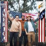 11th of November God Bless America Patriotic Eagle Porch Banner Veterans' Day Decoration Memorial Day American Flag Stars Stripe Front Door Decorative Hanging Welcome Banner Home Outdoor Yard Decor