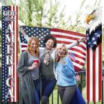 11th of November God Bless America Patriotic Eagle Porch Banner Veterans' Day Decoration Memorial Day American Flag Stars Stripe Front Door Decorative Hanging Welcome Banner Home Outdoor Yard Decor