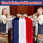 RunNico 2 PCS 4th of July Cheese Cloth Table Runner- 120 x 38 Inch Rustic Red White and Blue Gauze Table Cloth- Patriotic Memorial Day Cheesecloth Table Runners for Independence Day Dining Table Decor
