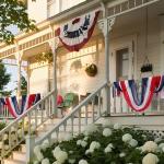 RunNico 2 PCS 4th of July Cheese Cloth Table Runner- 120 x 38 Inch Rustic Red White and Blue Gauze Table Cloth- Patriotic Memorial Day Cheesecloth Table Runners for Independence Day Dining Table Decor