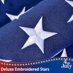 American Flag for Outside 4x6 FT, Deluxe Heavy Duty Spun Polyster, TearProof and Waterproof Super Tough Series, All Weather High Wind USA US Flag with Embroidered Stars, Sewn Stripes, Brass Grommets