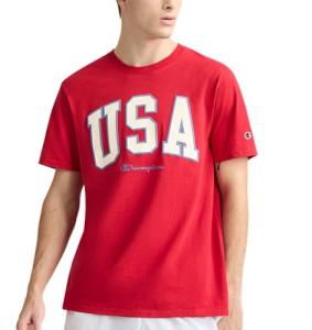 Champion Men's Classic Graphic T-Shirt, USA Block Logo, Spirited Red, XX-Large
