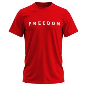 Freedom Shirt – Simple Freedom Text T Shirt for Men & Women Patriotic Men's Tshirts Graphic Tee Red Large