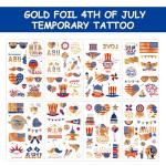 JCFIRE 4th of July Decorations, 100 PCS Temporary Tattoos for Kids Adults, Patriotic Decorations, Fourth of July Accessories, Red White And Blue Party Supplies for Independence Day