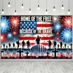 BlissYard Memorial Day Party Background Banner America Independence Day Backdrop 71 x 43 Inch Patriotic National Holiday 4th of July Veterans Day Memorial Day Indoor Outdoor Supplies
