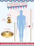 Threan 2 Sets Indoor Telescoping Flag Pole with Base Gold Ball Top Stainless Steel Telescoping Flagpole for Office(Flag Not Included)(6.56 Ft)