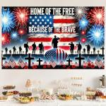 BlissYard Memorial Day Party Background Banner America Independence Day Backdrop 71 x 43 Inch Patriotic National Holiday 4th of July Veterans Day Memorial Day Indoor Outdoor Supplies
