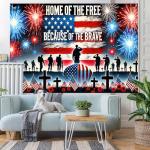 BlissYard Memorial Day Party Background Banner America Independence Day Backdrop 71 x 43 Inch Patriotic National Holiday 4th of July Veterans Day Memorial Day Indoor Outdoor Supplies