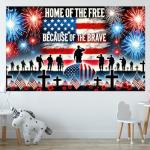 BlissYard Memorial Day Party Background Banner America Independence Day Backdrop 71 x 43 Inch Patriotic National Holiday 4th of July Veterans Day Memorial Day Indoor Outdoor Supplies